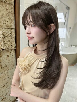 グロー 大宮(GLROW) ▲レイヤーカット顔まわり前髪矯正オリーブベージュharuhi