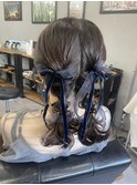 【WAVY hair set】結婚式ヘアセットミディアムツインアレンジ