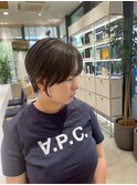 大人ショート 白髪ぼかしハイライトローライト 武蔵小杉