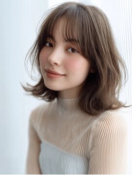 ダル 渋谷/表参道(DAL.) 顔周りカットハッシュカットダークブラウンワンホンレイヤー韓国