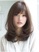 アプリコットオレンジハイライトカラーサーフカール夏くびれヘア