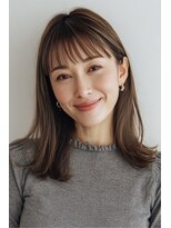 レリーオーファ 六甲(RelyOfa)&nbsp;外ハネミディアム×髪質改善[六甲/髪質改善/白髪ぼかし]