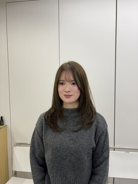 ディジョン(Dijon) 韓国顔まわりレイヤーカットグレージュオリーブベージュブラウン