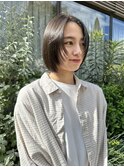 透明感カラー ボブ 前髪 ショート カラー ブリーチ&ダブルカラー