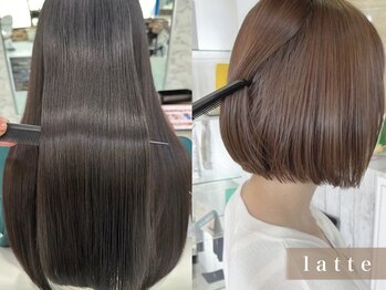ラテ(latte)の写真/《自己肯定感あがる髪*》カラー併用も安心◎【Premium髪質改善×自然なストレート】ご褒美"美髪"を叶えます