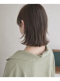 透明感ベージュx切りっぱなし