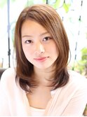 ばっさりおすすめ小顔になるレイヤーミディアムヘアスタイル