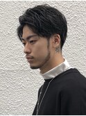 ゆるパーマセンターパート×前下がりマッシュ