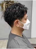 ツイストスパイラルパーマ波巻きスパイラルパーマツーブロック