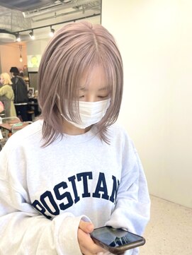 ヒビヲ(HIBIO) ダブルカラーベージュカラーハイトーンカラーケアブリーチボブ