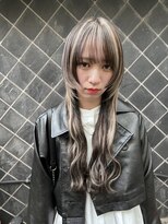 ヘアー アレス(hair ales) デザインカラー ポイントカラー ロングウルフ ブラウンベージュ