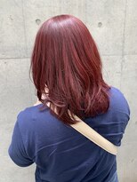 ビューナゴヤ 名駅(VIEW NAGOYA)&nbsp;前髪/イメチェン/こなれミディ/レッドカラー/ブリーチカラー