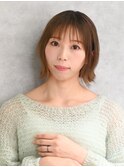 シースルーバング×外はねボブ