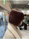 【ADORE横浜】ワインレッド×ミニボブ