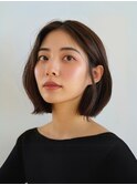黒髪/ボブルフ/ネビージュ/小顔/ワンレン/小平/髪質改善/前髪