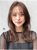 艶感前髪シースルーバング薄めバングイメチェンワンカール