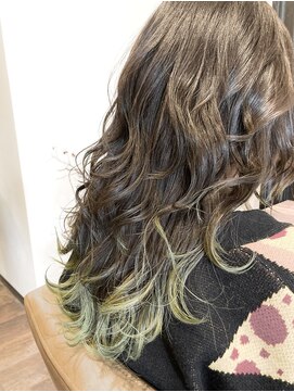 リライト(re:LIGHT) レイヤーロング×インナーグリーンカラー