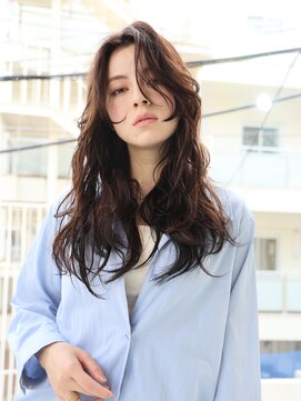 エムスラッシュ 本牧(M.SLASH) かきあげバング/外国人風ウェーブ/ウェットヘア/暗髪/本牧