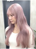 ピンクアッシュダブルカラーケアブリーチハイトーン