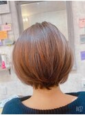 ナチュラルボブ前髪ありイメチェン30代40代50代60代ショート