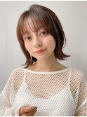前髪 外ハネボブ 小顔 クラゲヘアー オリーブグレー"