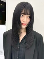 Valone Tokyo レイヤーカット/韓国ヘア/髪質改善【12/1NEW OPEN（予定）】&nbsp;ba14342_暗髪アッシュ顔周りロングレイヤー髪質改善韓国レイヤー