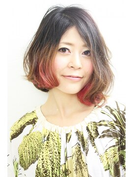 ヘアスピリッツアンクス(Hair Spirit anx) アシンメトリーのグラデーションカラーボブ