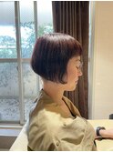 ツルンとおさまるマチルダボブ×ベージュブラウン