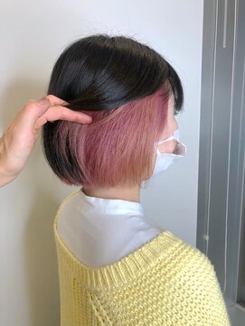 ゲーム 吉祥寺店(GAME) ブリーチインナーカラーピンクカラー前髪カットトリートメント