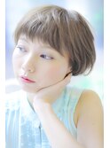 ★小顔愛されショート　チョコレートプリカール斜めバング