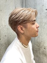 韓国風メンズミルクティーベージュダブルカラーハイトーンカラー