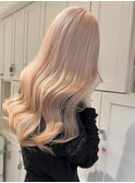 11047艶髪マロンベージュ韓国風巻きミルクティーベージュロング