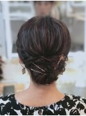 結婚式 二次会 お呼ばれ ゆるふわシニヨン