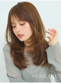 小顔魅せミディアムレイヤーイメチェン韓国似合わせくびれ前髪
