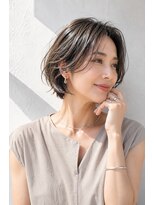 アッシュ 学芸大学店(Ash)&nbsp;ショートボブ/大人女性/ベージュアッシュ/白髪ぼかし/脱白髪染め