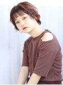 アプリコットオレンジ×オン眉大人ショート