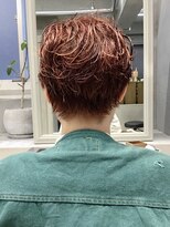 テトヘアー(teto hair) ベリーショートショート　赤髪　オレンジカラー