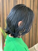 クオリス 上板橋店(QUALIS) ブルーグレー/ブルージュ 暗髪/黒髪 ふんわり外ハネ小顔耳かけ