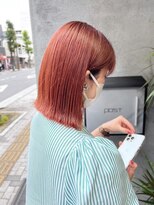 スイート ヘアデザイン(Suite HAIR DESIGN)&nbsp;《Suite》ピンクオレンジ ボブ ダブルカラー