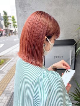 スイート ヘアデザイン(Suite HAIR DESIGN) 《Suite》ピンクオレンジ ボブ ダブルカラー