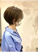 前下りハンサムショート/モノトーンベージュ