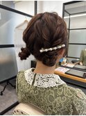 《三軒茶屋 Aria》結婚式にも◎編み込みお団子ツインひつじヘア