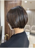 【大人可愛い☆】前下がりショートボブヘア ナチュラルブラウン 