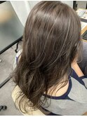白髪ぼかしハイライト/大人レイヤーアッシュグレーベージュ三茶