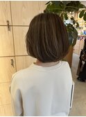 20代30代40代ストレートボブハイライト立体感ブリーチ透明感