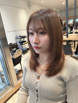 マイラ 銀座(myla) ナチュラルワンカール姫カット韓国レイヤーシアーカラーセミディ