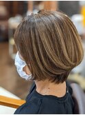 絶壁解消/ひし形/大人可愛い/斜めバング/30代40代/ミセスヘア10C