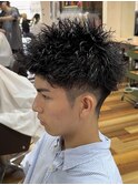 スパイキーパーマ/スパイキーショート/メンズベリーショート眉毛