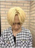メンズハイトーンセンターパート