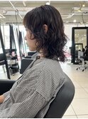 △癖毛風パーマレイヤーパーマウルフパーマミディアムパーマ